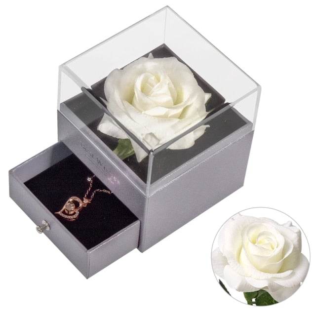 Eternal Rose 100 Language Necklace I love You Box